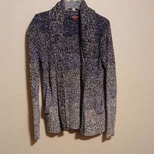 Merona Button Front Cardigan Sweater Black Gray Hombre Cotton Size S/P